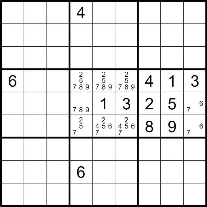 Basic solving techniques of a sudoku puzzle, applicable to easy, medium, hard levels