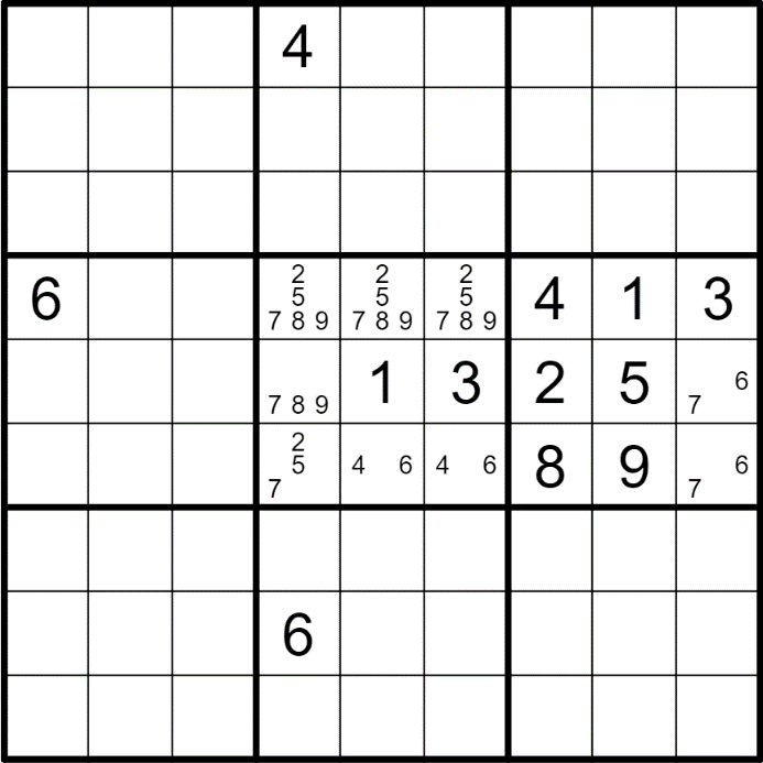 Basic solving techniques of a sudoku puzzle, applicable to easy, medium, hard levels